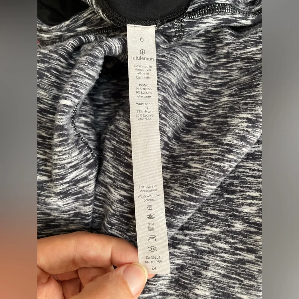 LULULEMON Ready To Rulu Tight 28” Spaced Out Space Dye Black White Size 6